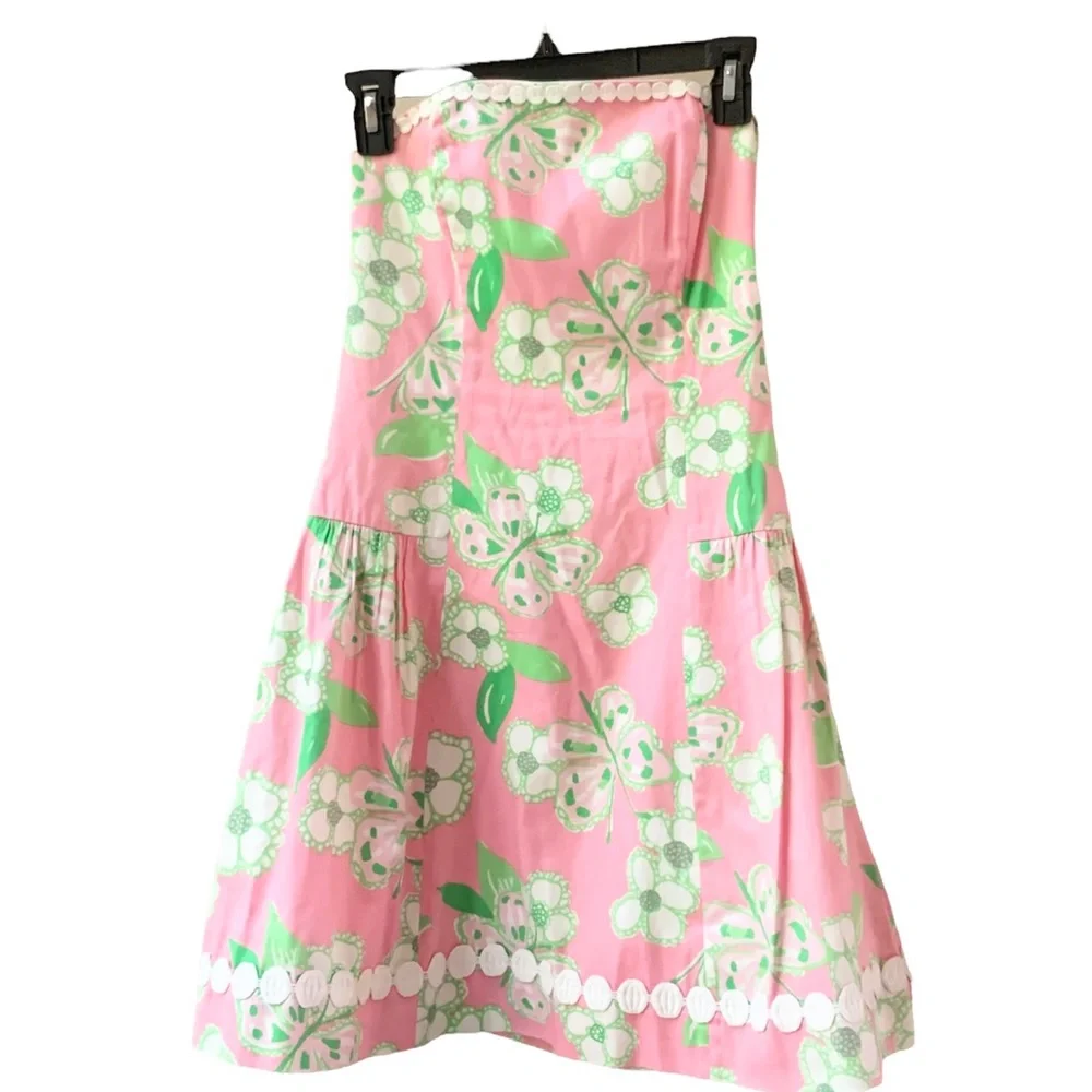 Lilly Pulitzer Strapless Floral Fit and Flare Mini Perfect for the season - Picture 4 of 9
